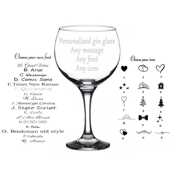 Personalised gin glass