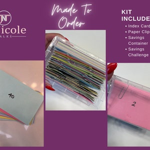 10K Savings Challenge Kit, 5k Savings Challenge Kit, Money Saving Challenge, 100 Envelope Challenge, 100 Cash Savings Box, Cash Cards, Save
