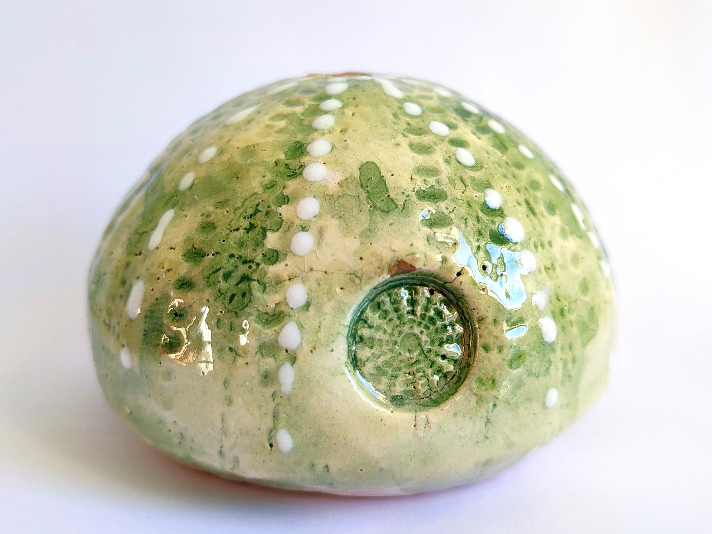 Ceramic Sea Urchin For Home Decor By Handmade in Giens, Oursin de Gift, Blue Azur, Christmas Ornamen