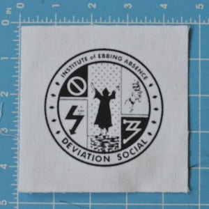 Parche de Deviation Social. DIY Brighter Death Now, parche serigrafiado en lona de algodón blanco Throbbing Gristle. Death Industrial, Noise, Punk