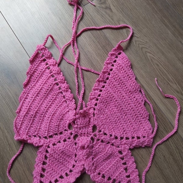 Top papillon en crochet