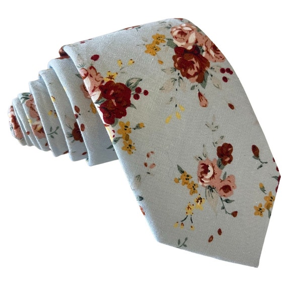mens blue floral ties