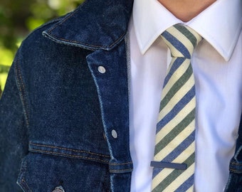 Frederick Thomas dark green and grey club striped mens tie FT1703 Frederick Thomas dark green and grey club striped mens tie FT1703