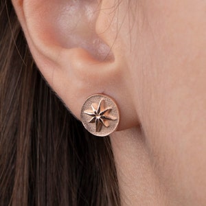 Star Earrings, North Star Earrings, Celestial Earrings, North Star Gold Earrings, Starburst Earrings, Sunburst