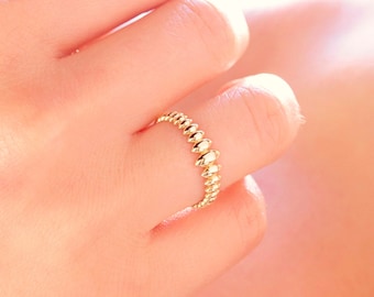 14K Gold Spike Ring, Dainty Gold Ring, Gold Stackable Ring, Eternity Ring, Pyramid Ring, Geometric Ring