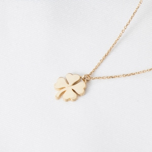 14k Solid Gold Four-Leaf Clover Necklace: Elegant Shamrock Pendant for Birthdays, Graduations & Gifts