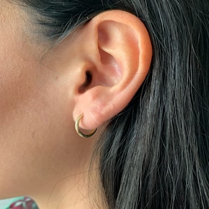 Delicate Gold Huggie Earrings: Tiny Dainty Hoops for Everyday Wear, Perfect Gift for Women