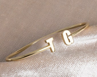 Gold Initial Bracelet, Personalized Bracelet, Custom Bracelet, Bracelet For Women, Men Cuff Bracelet, Personalized Jewelry