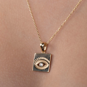 Evil Eye Necklace, Gold Evil Eye Necklace, Evil Eye Pendant,  Protection Necklace, Gift For Her