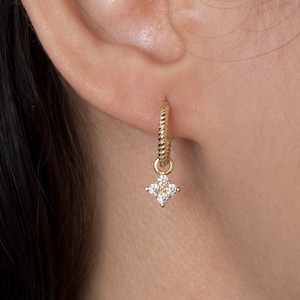 Diamond Earrings, Cz Hoop Earrings, Huggie Hoop Earrings, Tiny Hoop Earrings, Dainty Gold Earrings, Gift For Her