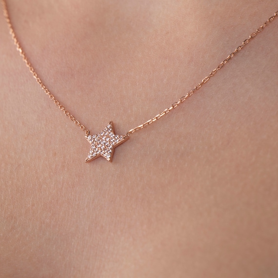 Star Necklace, CZ Star Necklace, Gold Celestial Necklace , Minimalist Star Necklace, Gift For Her