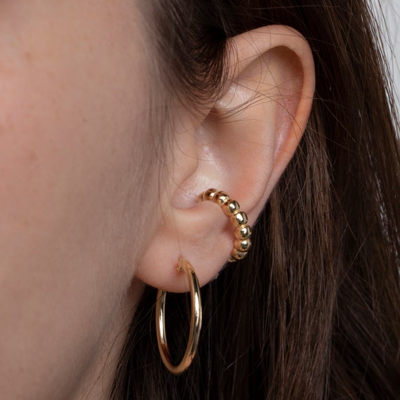 Ear Cuff No Piercing, Beaded Ear Cuff Earring, Cartilage Earring, Conch Hoop Earring,Tragus Earring