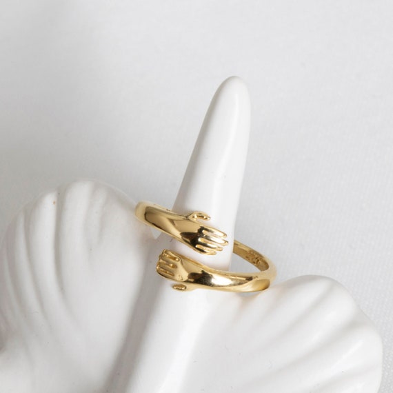 Hug Ring, Hand Ring, Sterling Silver Hug Ring, Friendship Ring, Love Ring, Couple Ring