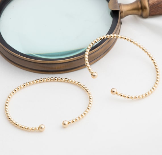 Gold Ball Bracelet, Gold Beaded Bracelet, Stackable Bracelet, Tiny Gold Bracelet, Dainty Gold Bracelet, Gift For Her
