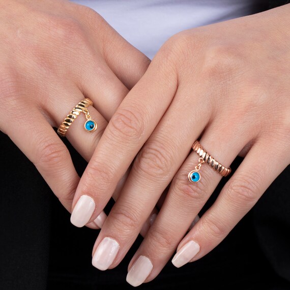 Gold Evil Eye Ring | Thin Evil Eye Ring | Simple Gold Ring – Stefanie  Sheehan