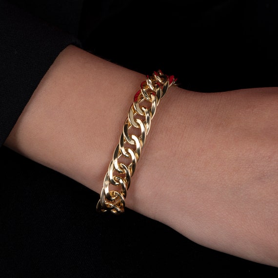 Elegant Chunky Gold Chain Bracelet for Women | Cuban Link Curb Design | Everyday Statement Jewelry