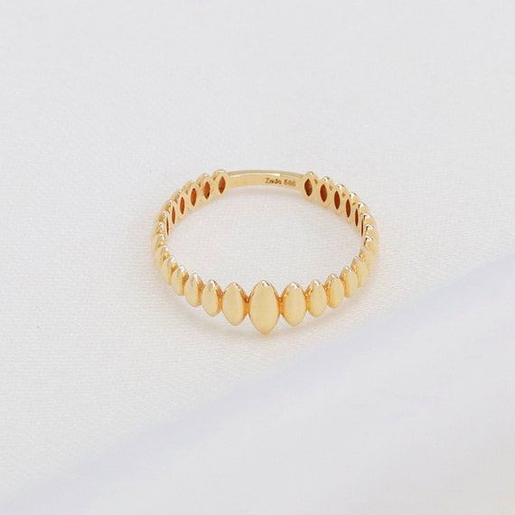 14K Gold Spike Ring, Dainty Gold Ring, Gold Stackable Ring, Eternity Ring, Pyramid Ring, Geometric Ring