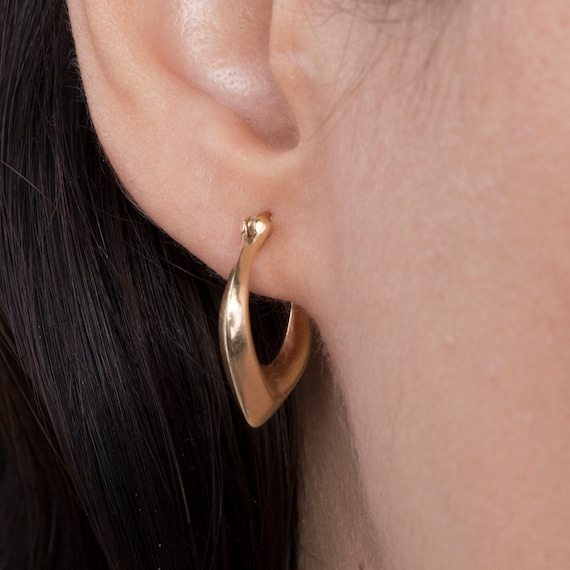 Vintage Hoop Earrings, Gold Hoop Earrings, Hollow Hoop Earrings, Chunky Hoop Earrings, Gift For Her