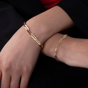 14k Gold Filled Paperclip Bracelet, Chain Bracelet, Dainty Gold Bracelet, Link Bracelet, Layering Bracelet, Mothers Day Gift