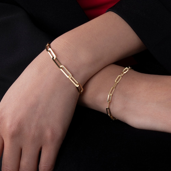 14k Gold Filled Paperclip Bracelet, Chain Bracelet, Dainty Gold Bracelet, Link Bracelet, Layering Bracelet, Mothers Day Gift