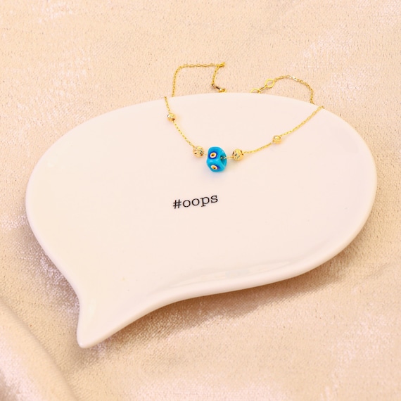 Evil Eye Anklet • Blue Eye Anklet • Gold Anklet • Beach Jewelry • Protection Anklet • Gift For Her