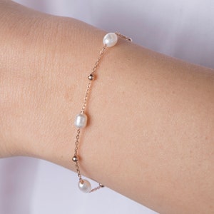 Pearl Beaded Bracelet, Bridesmaid Bracelet, Freshwater Pearl Bracelet, Layered Bracelet, Gift For Her