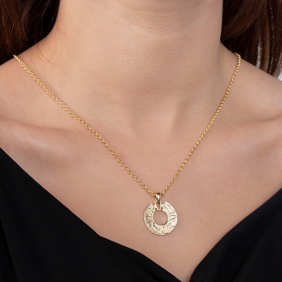 Good Luck Necklace, Chunky Gold Necklace, Rose Gold Pendant For Women, Good Fortune Necklace, Gift For Her