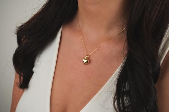 Heart Pendant 14k Solid Gold for Women | 14K Gold Heart Charm | Heart Jewelry | Real Gold Heart Pendant | Gift for Moms