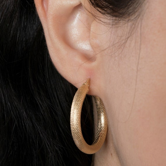 Elegant Large Gold Hoop Earrings: Thick, Chunky Statement Jewelry for Women, Waterproof Huggies