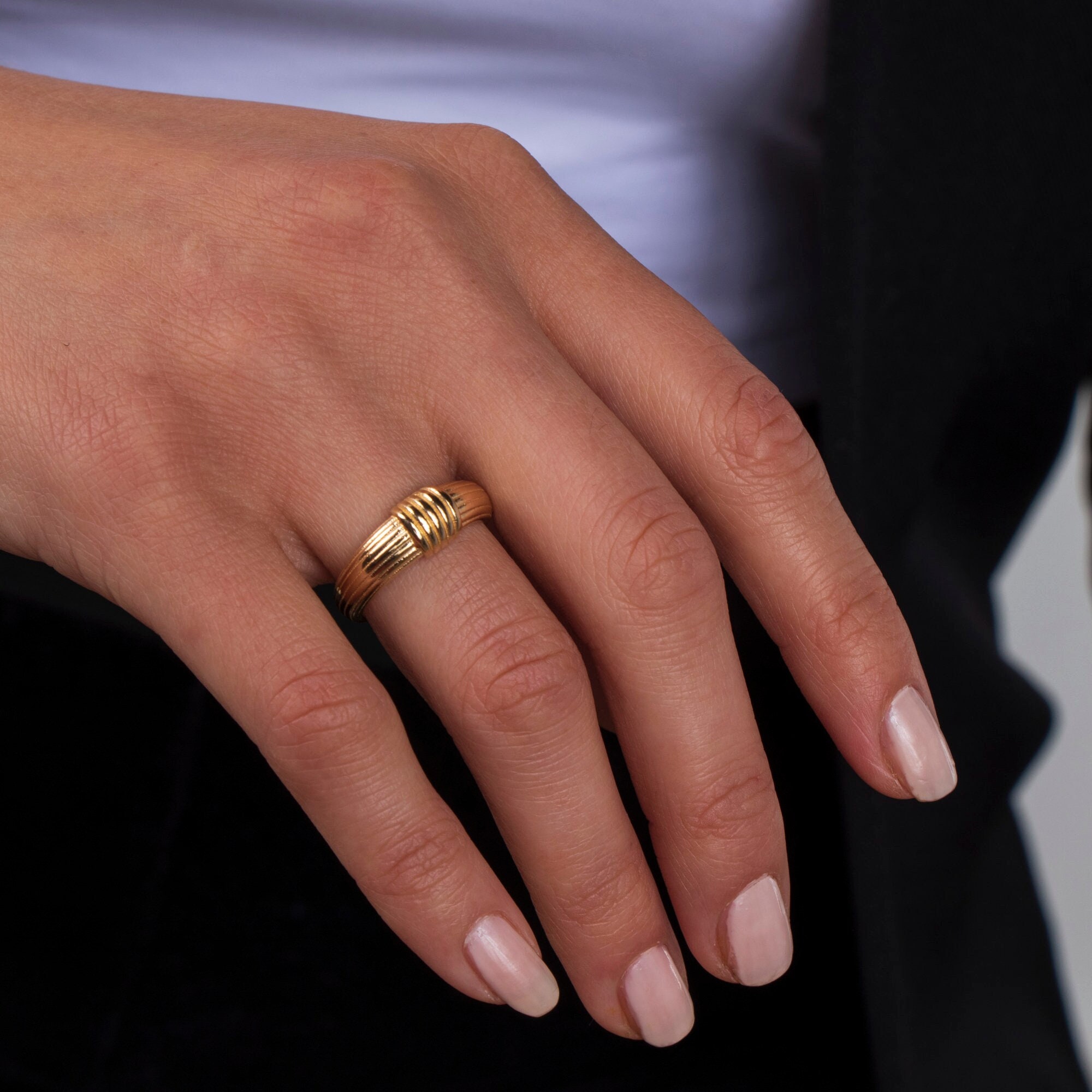 Gold Knot Ring Loop Ring Gold Loop Ring Vermeil Ring Etsy UK