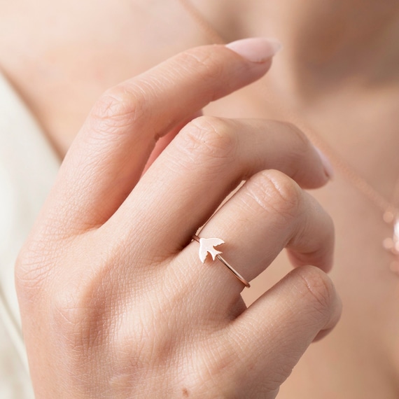 Bird Ring, Sterling Silver Tiny Bird Ring, Adjustable Bird Ring, Swallow Ring, Stackable Ring
