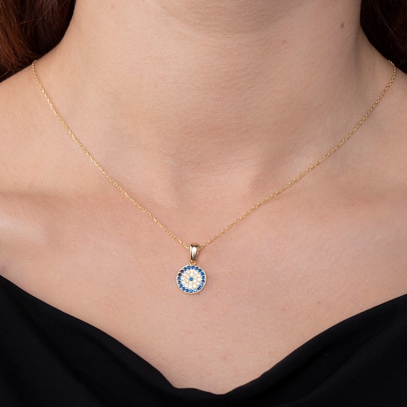 Evil Eye Necklace, Protection Necklace, Gold Evil Eye Necklace, Evil Eye Pendant, Sterling Silver Evil Eye Necklace