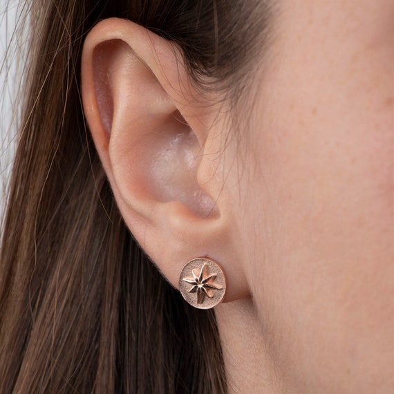 Star Earrings, North Star Earrings, Celestial Earrings, North Star Gold Earrings, Starburst Earrings, Sunburst