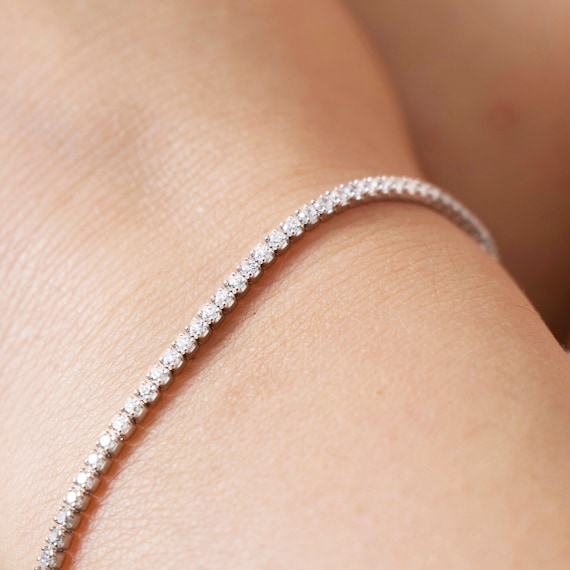 Elegant Gold Tennis Bracelet: Dainty CZ Diamond Jewelry for Weddings, Bridesmaids & Special Occasions
