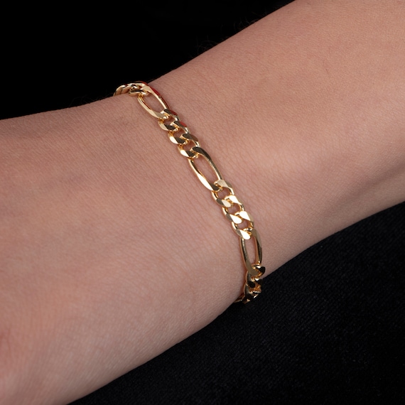 Gold Figaro Bracelet, Figaro Chain Bracelet, 4.60 MM Figaro Bracelet, Dainty Bracelet, Statement Bracelet, Vermeil Bracelet