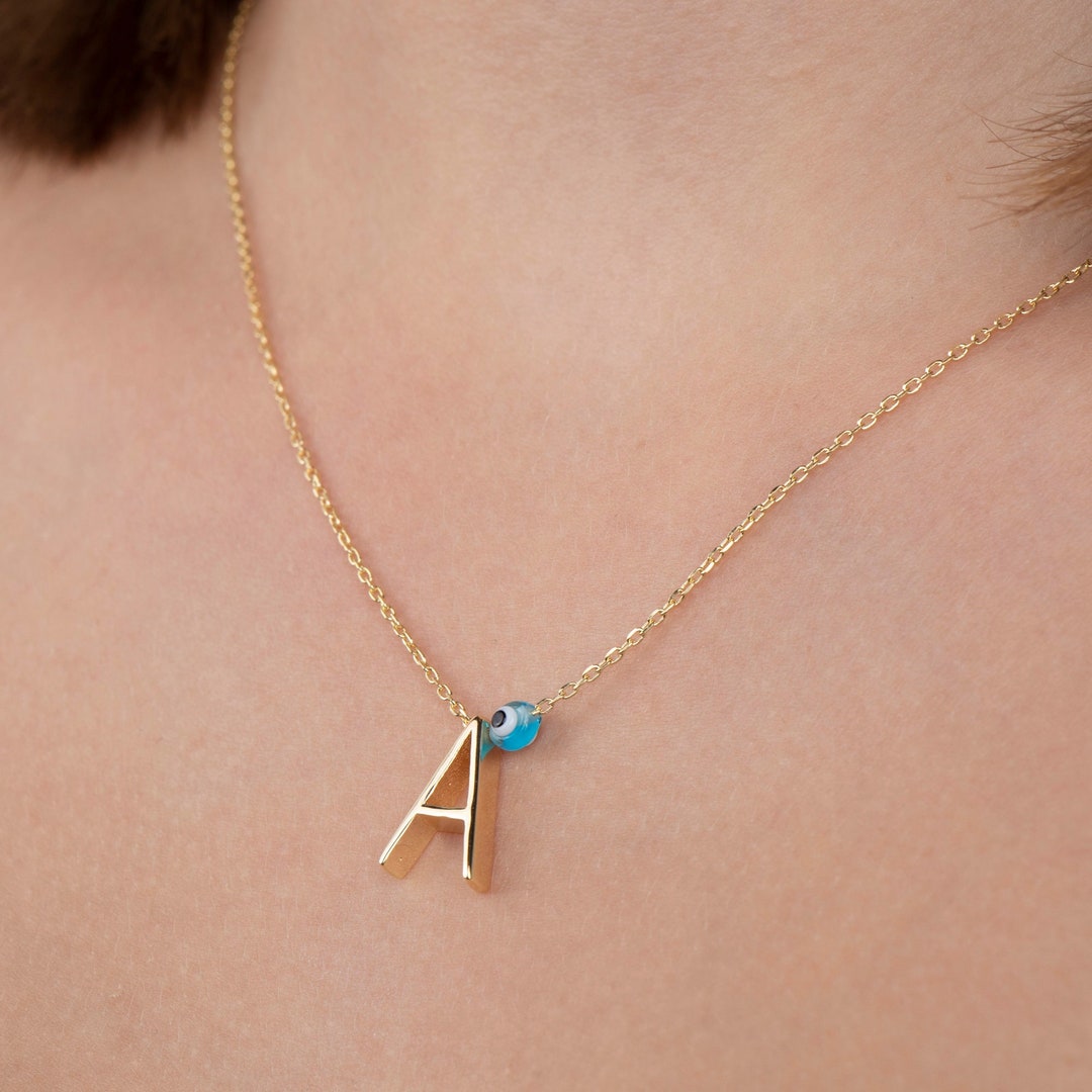 Etsy alphabet necklace Clearance