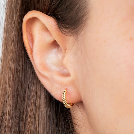 Twisted Hoop Earrings, Huggie Hoop Earrings, Tiny Hoop Earrings, Stacking Earrings, Gift For Her
