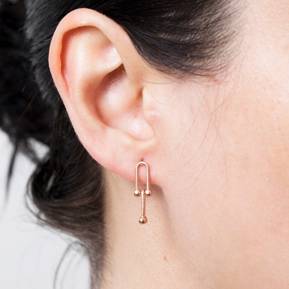 Link Earrings,  Chain Earrings, Minimalist Link Earrings, Everyday Earrings, Statement Earrings, Dangle Earrings, Kendall Jenner Earrings