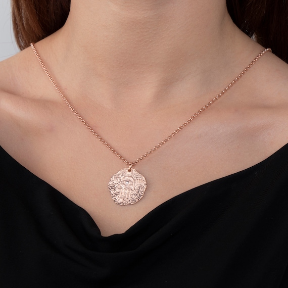 Hamsa Hand Necklace, Evil Eye Necklace, Protection Necklace, Gold Filled Necklace, Good Lucky Gold Necklace, Medallion Necklace