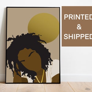 Lauryn Hill Wall Art, Printed and Shipped ,90s Queen, Room Decor, R&B Music Artist, Black Woman Wall Art,Woman Illustration, Afro Art