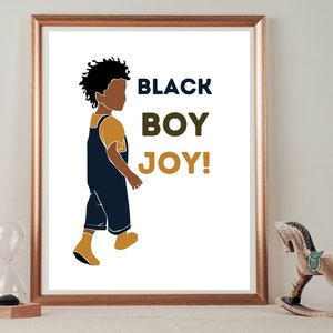 Black Boy Joy, Little Black Boy Art Print, Kids Art Print, Children Art Print,  Nursery Room Wall Art, Kids Playroom Art, Black Boys