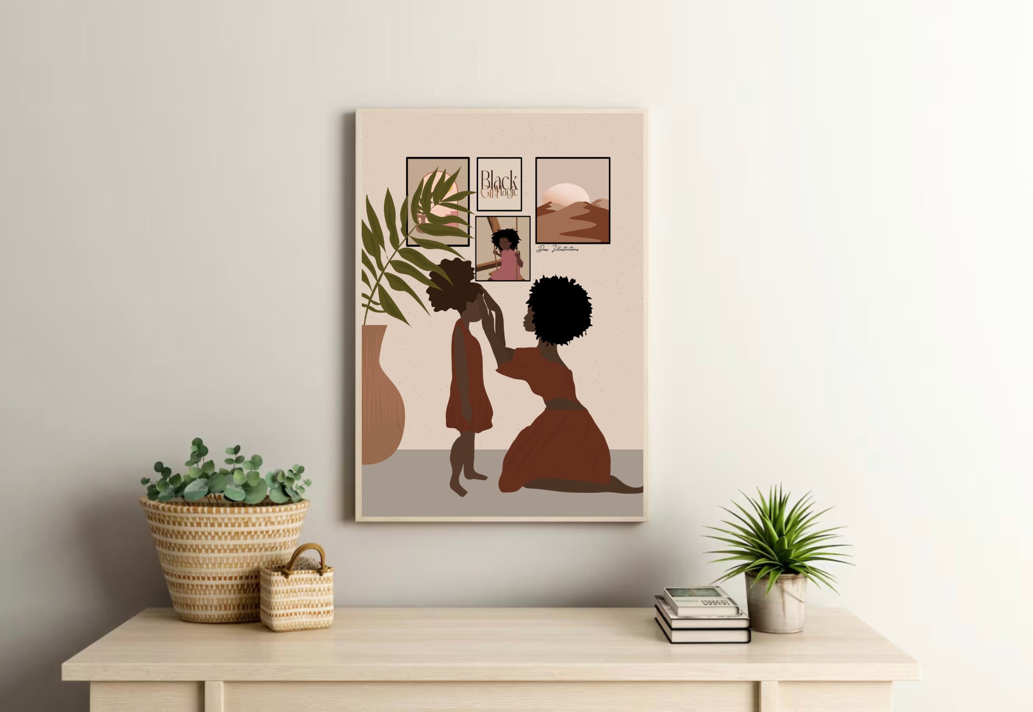Black Mother and Child Wall Art, DIGITAL DOWNLOAD , Motherhood Art ...