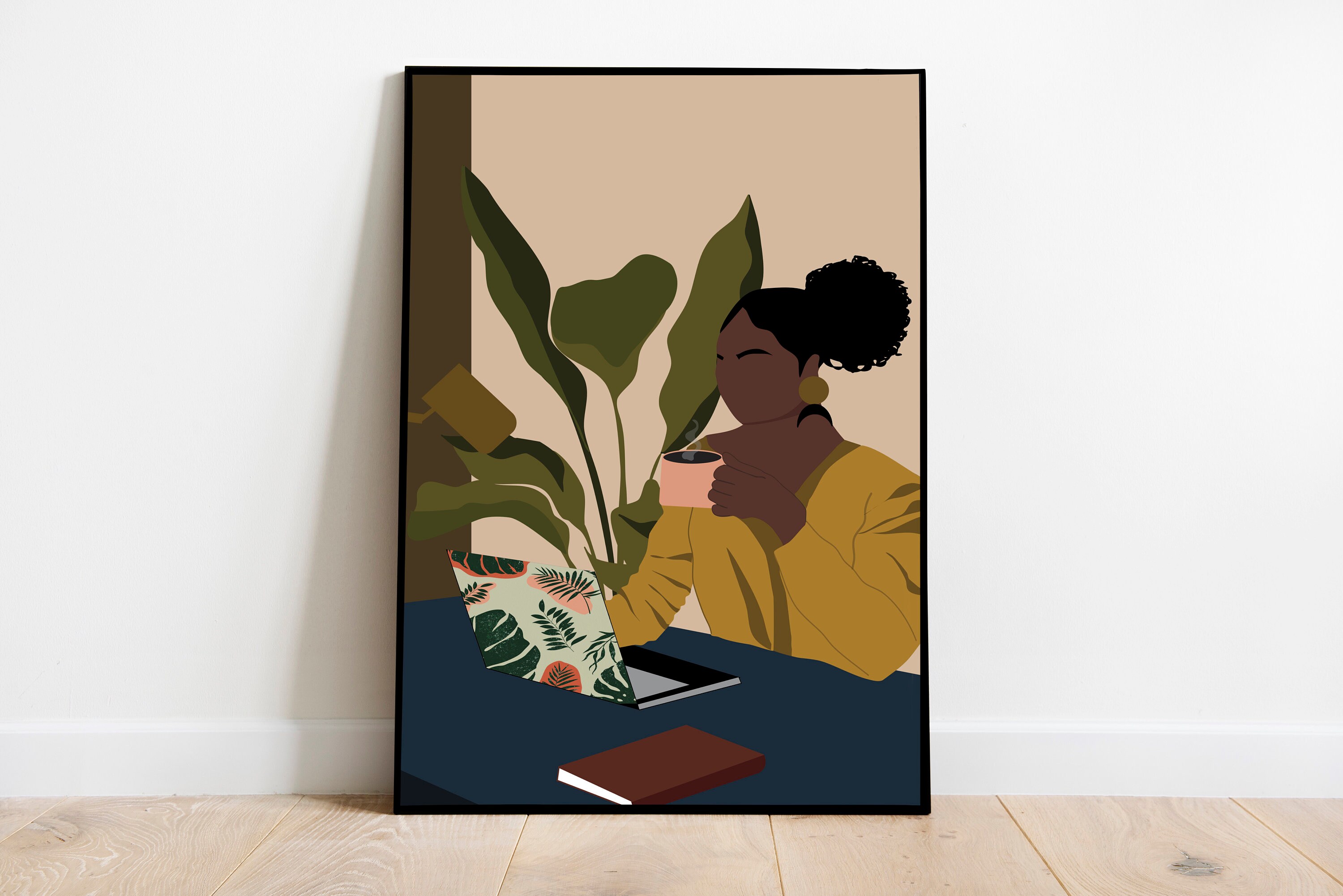 Black Woman Boss Wall Art Black Girl Boss Art Print DIGITAL Etsy