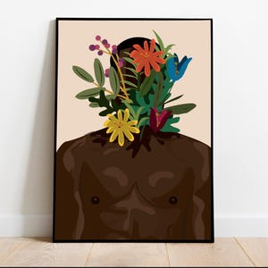 Black Man Art, Printable Wall Art,Black Man Illustration, Black Art Print,Afro Art, Wall Decor, Modern Art, Abstract Art Print, African Man