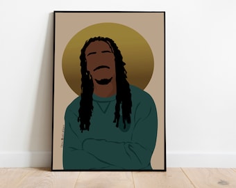 Black Man With Locs Art, Printable Wall Art,Black Man Dreadlocs, Black Art Print,Afro Art,  Wall Decor, Modern Art, Art Print, African Man