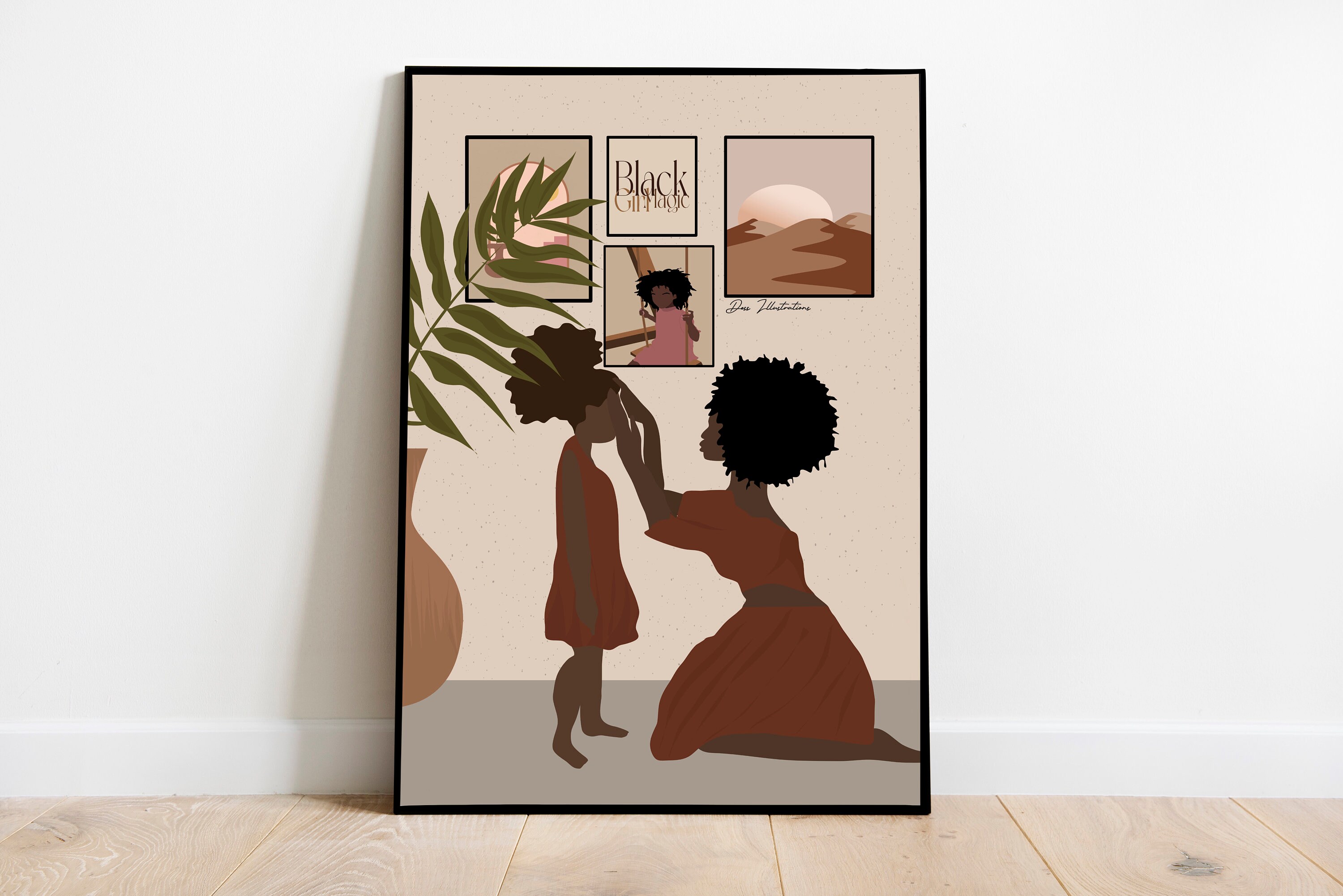 Black Mother and Child Wall Art, DIGITAL DOWNLOAD , Motherhood Art ...