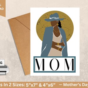 Tarjeta del día de las madres felices de la mujer negra, DESCARGA DIGITAL, Tarjetas de felicitación de la reina negra, mamá afroamericana, tarjeta para mamá