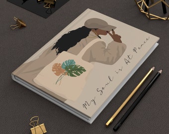 Black Woman Journal, Hardcover Journal, Ruled Line, Gratitude Journal, Travel Journal, Self Care Journal, Gift For Her, Brain Dump Journal