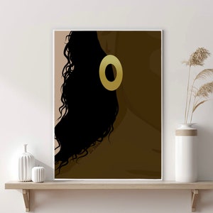 Black Woman Art,  DIGITAL  DOWNLOAD , Woman Illustration, Afro Art, Art Print, Female Art, Wall Decor, Lifestyle Art, Female Art Decor
