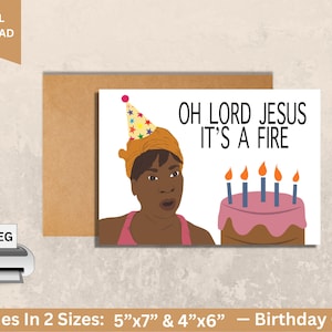 Biglietto di compleanno divertente, Biglietti d'auguri afroamericani, Biglietti d'auguri stampabili, Biglietto di compleanno Meme, Biglietto d'auguri per lui Lei, Biglietto divertente